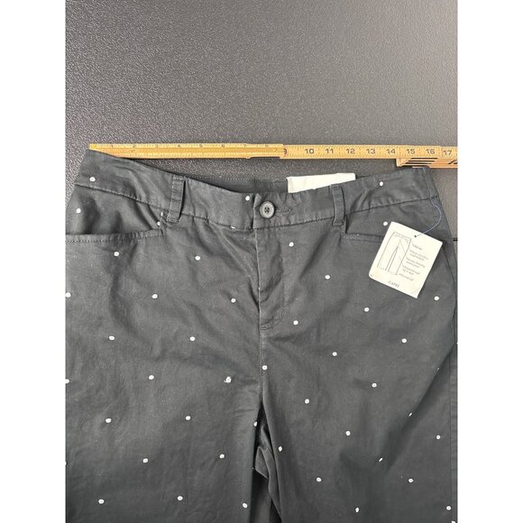 Croft & Barrow Women's Black Polka Dot Slimming Capri Pants Size M - Picture 7 of 10